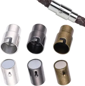 30 PCS Magnetic Clasps for Jewelry, Leather Cord End Caps Magnetic Locking Clasps and Closures, Jewelry Making Supplies for Leather Bracelet, Kumihimo (5 MM / 0.2 in)