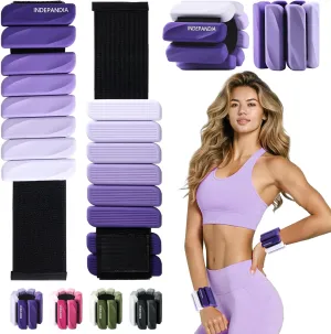Ankle Wrist Weights for Women Men at Home Set of 2 (1 Lb Each) Adjustable Silicone Hand Leg Weights Wearable Pilates Ankle Weights for Yoga Dance Gym Workout Walking Running