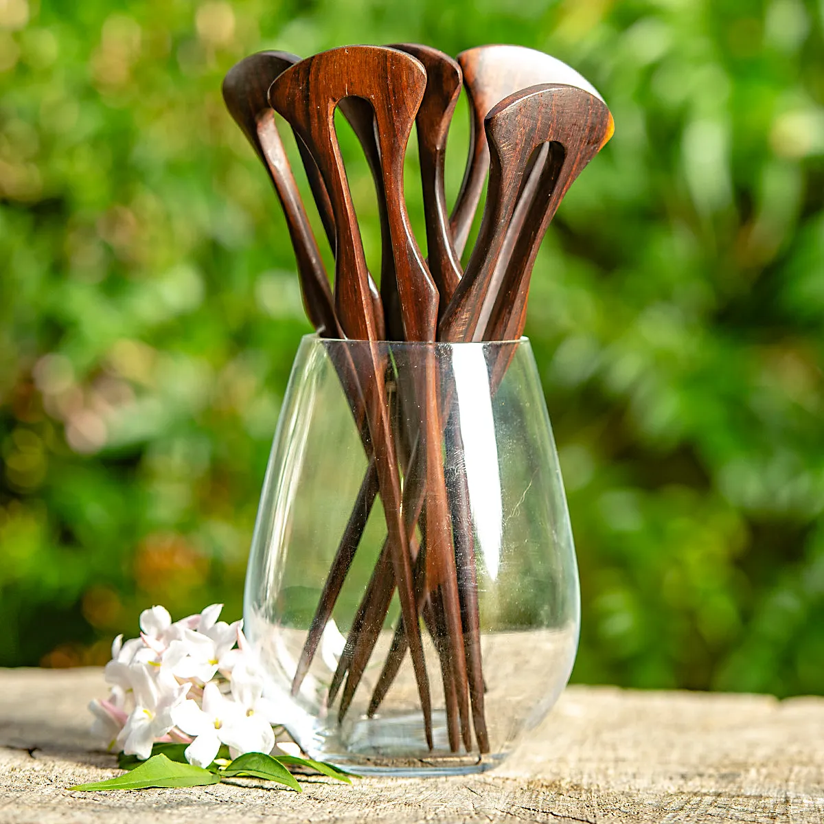 Axehead Wooden Double Prong Hair Stick