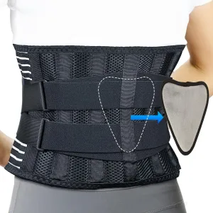 Back Brace for Lower Back Pain Relief, Adjustable Lumbar Support Brace for Men and Women, Breathable Back Support Belt With Removable Pad for Sciatica, Herniated Disc, Scoliosis - L