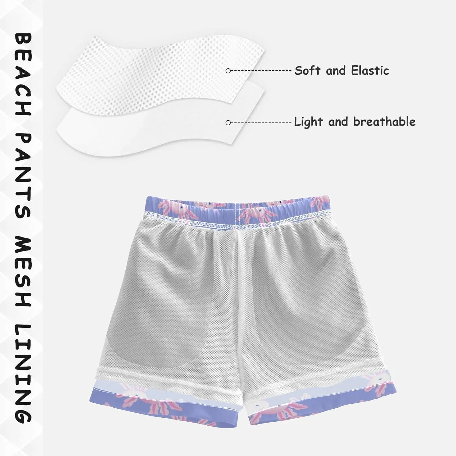 Boy Swim Trunks Quick Dry Swimsuit Bathing Suits Beach Board Shorts with Mesh Lining 8-16Years
