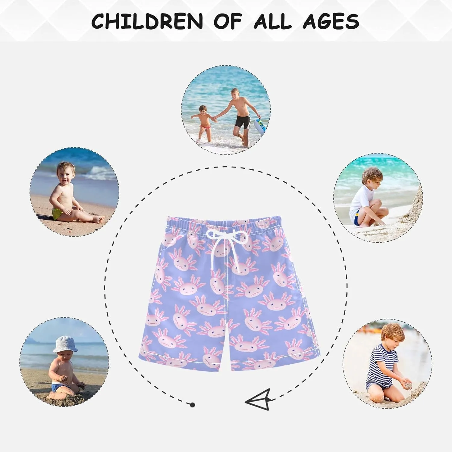 Boy Swim Trunks Quick Dry Swimsuit Bathing Suits Beach Board Shorts with Mesh Lining 8-16Years