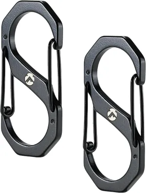 CAMPINGMOON 2PCs Double Spring Carabiner Clip Dual Locking Camping Accessories 2.8-inch Length SS-7
