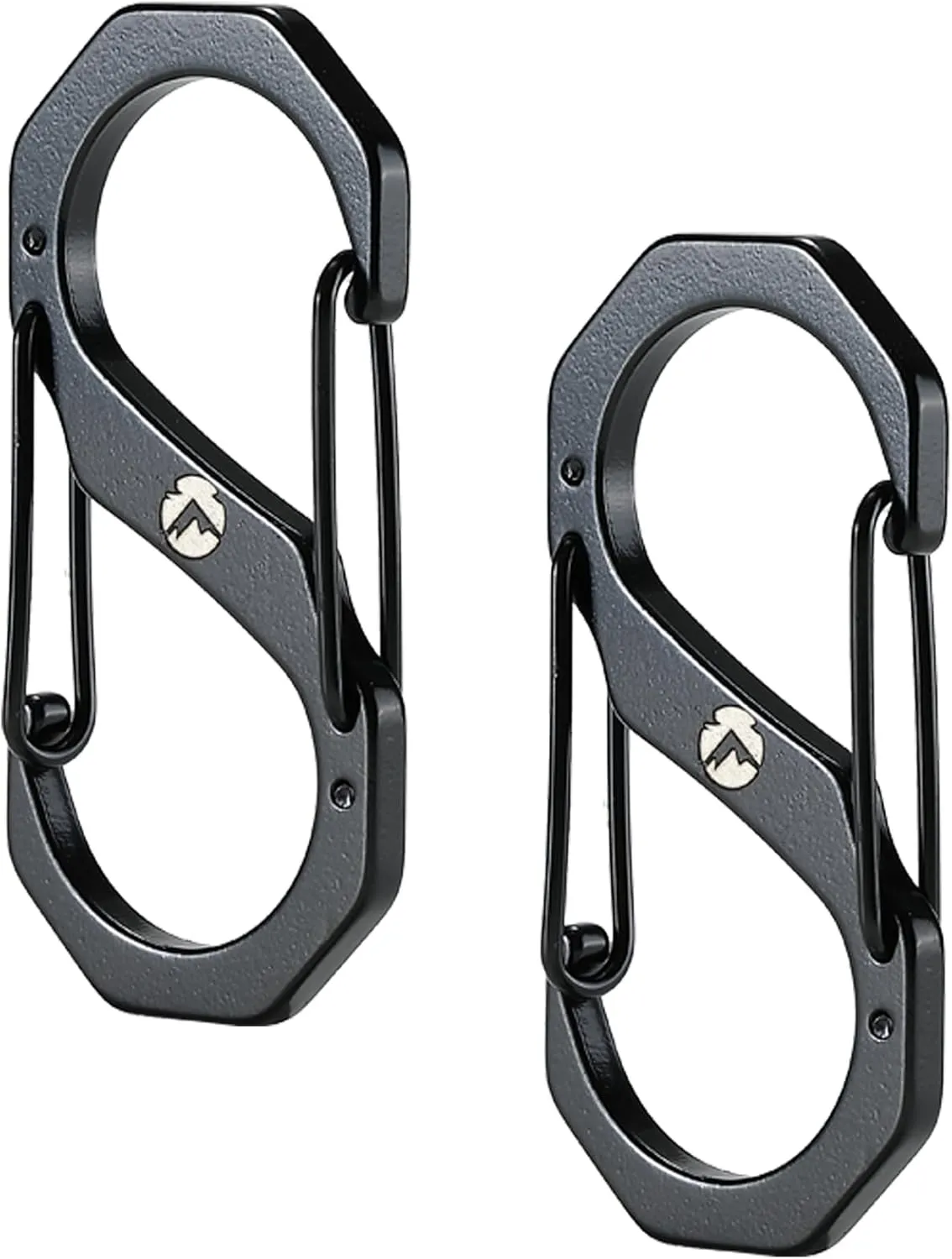 CAMPINGMOON 2PCs Double Spring Carabiner Clip Dual Locking Camping Accessories 2.8-inch Length SS-7
