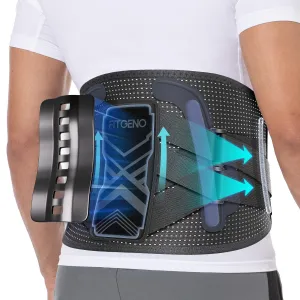 Fit Geno Back Brace for Lower Back Pain Relief: Adjustable Support with Ergonomic Lumbar Pad for Herniated Disc Sciatica and Lumbar Strain - Breathable Design for Men & Women (Medium)