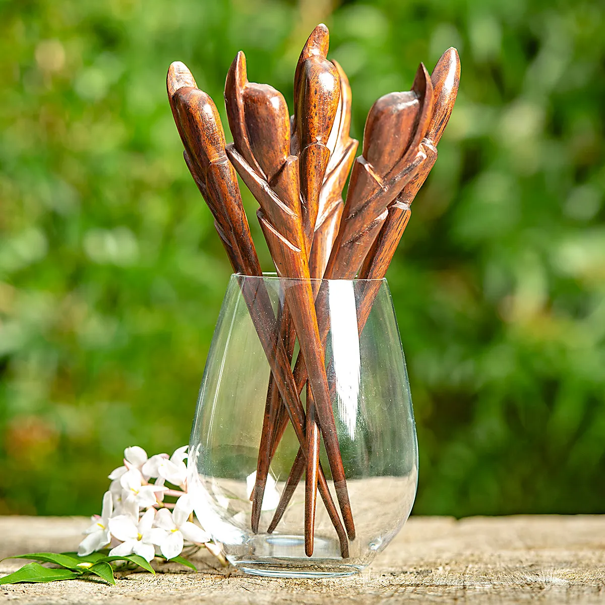 Flower Wooden Hair Stick