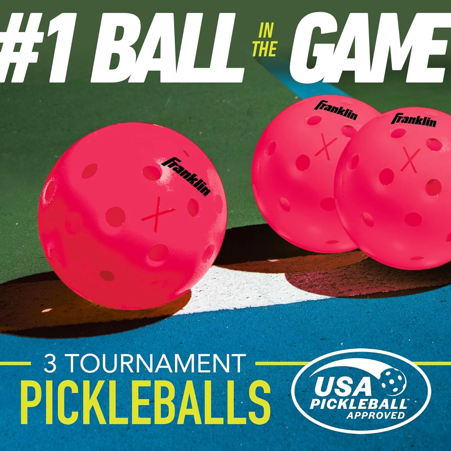 Franklin Sports X-40 Outdoor Pickleballs - Official Ball of USA Pickleball, APP Tour   Pickleball US Open - 3 Packs, 12 Packs, 36 Pickleball Buckets, 50, 100   400 Bulk Packs of Regulation Pickleballs