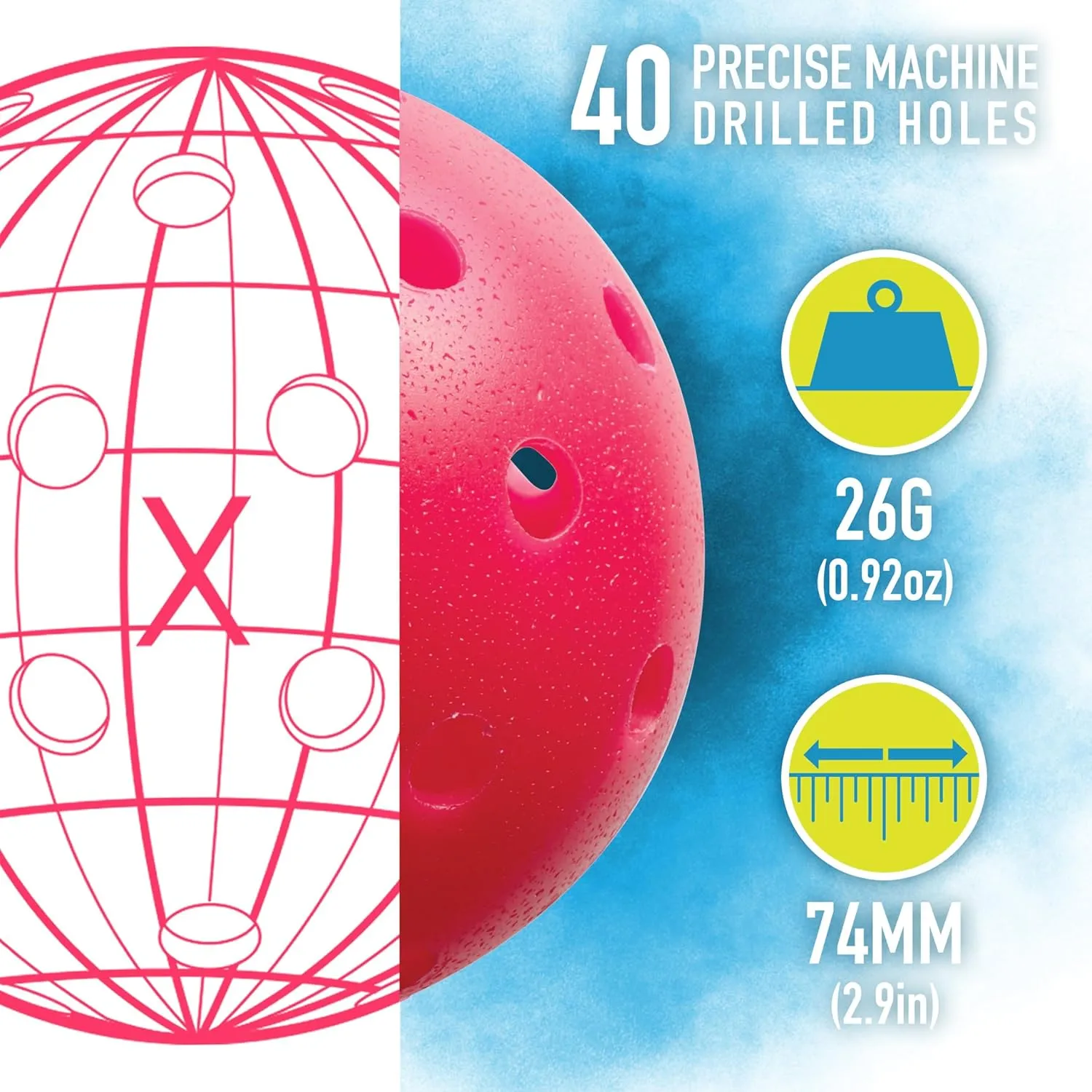 Franklin Sports X-40 Outdoor Pickleballs - Official Ball of USA Pickleball, APP Tour   Pickleball US Open - 3 Packs, 12 Packs, 36 Pickleball Buckets, 50, 100   400 Bulk Packs of Regulation Pickleballs