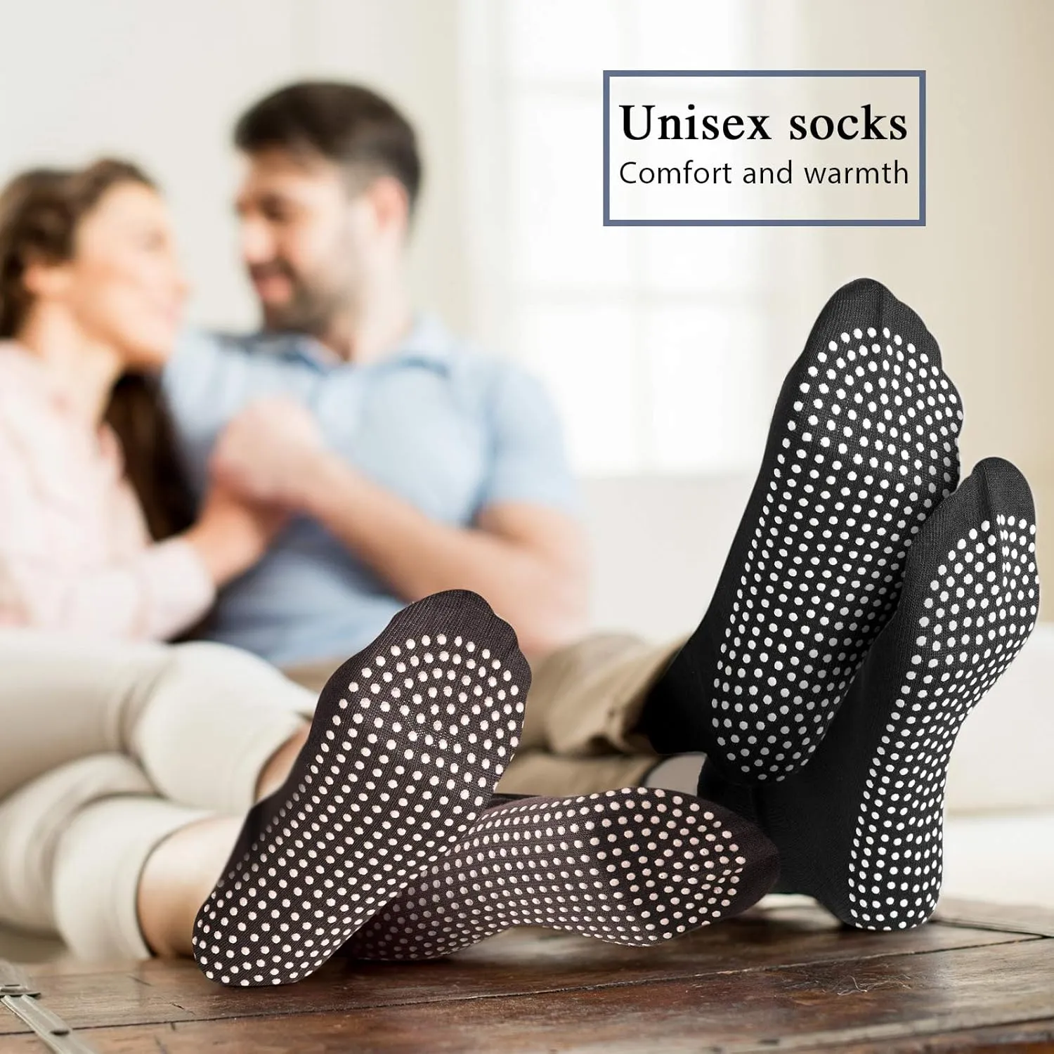 Geyoga 5 Pairs Men Non Slip Socks Women Anti Skid Slipper Barre Socks with Cushion Unisex for Yoga Pilates Barre Home Workout
