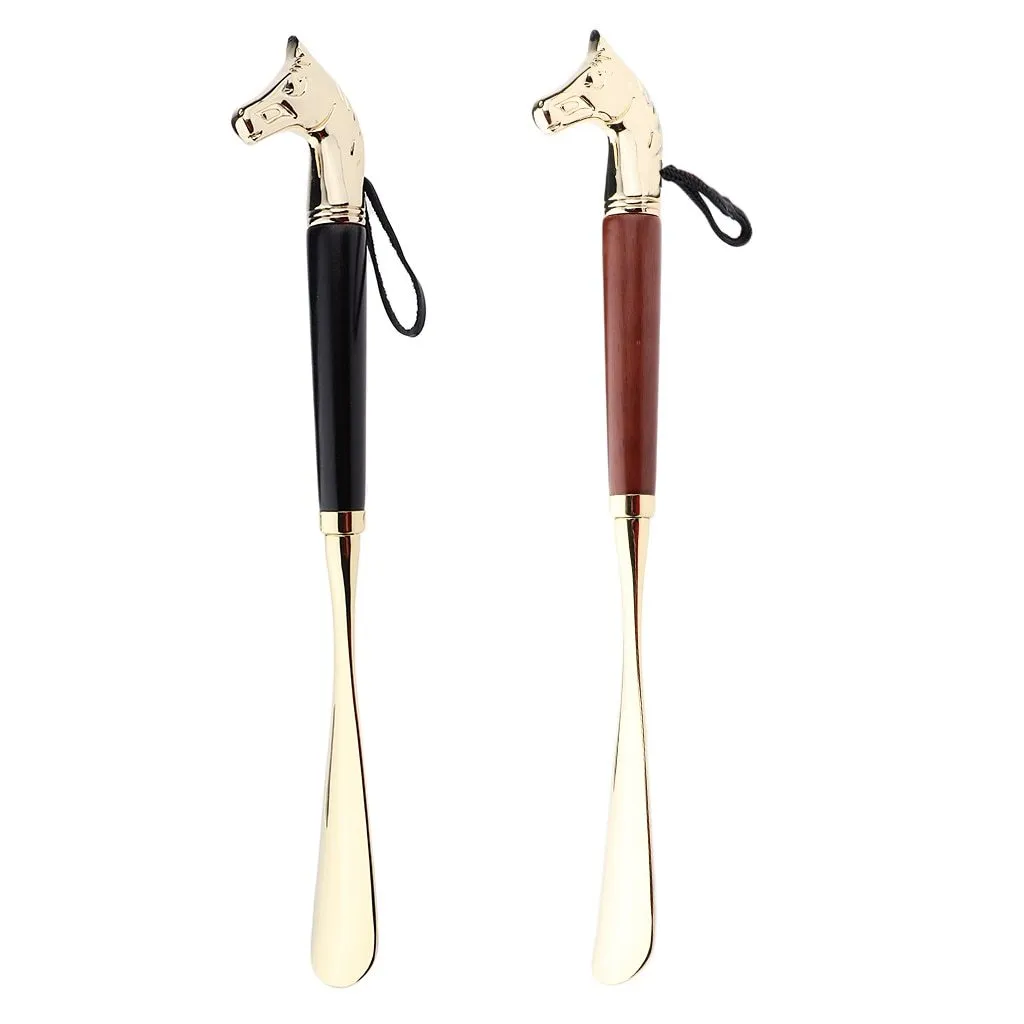 Gold-Tone Horse Head Retro Shoehorn 32 cm