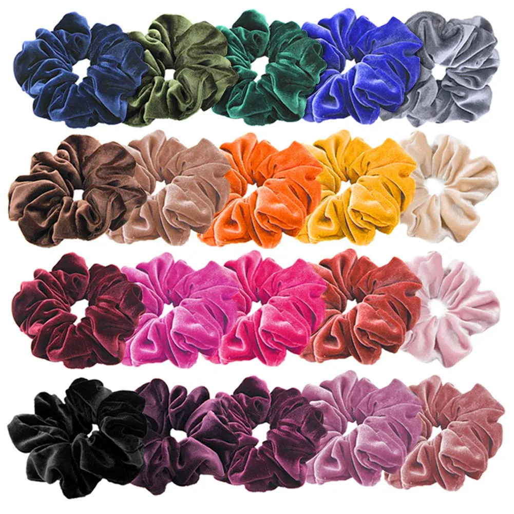Hair Scrunchies 10 Pcs Velvet Elastic Hair Bands Scrunchy Hair Ties Ropes Scrunchie for Women Girls and Ladies Hair Accessories