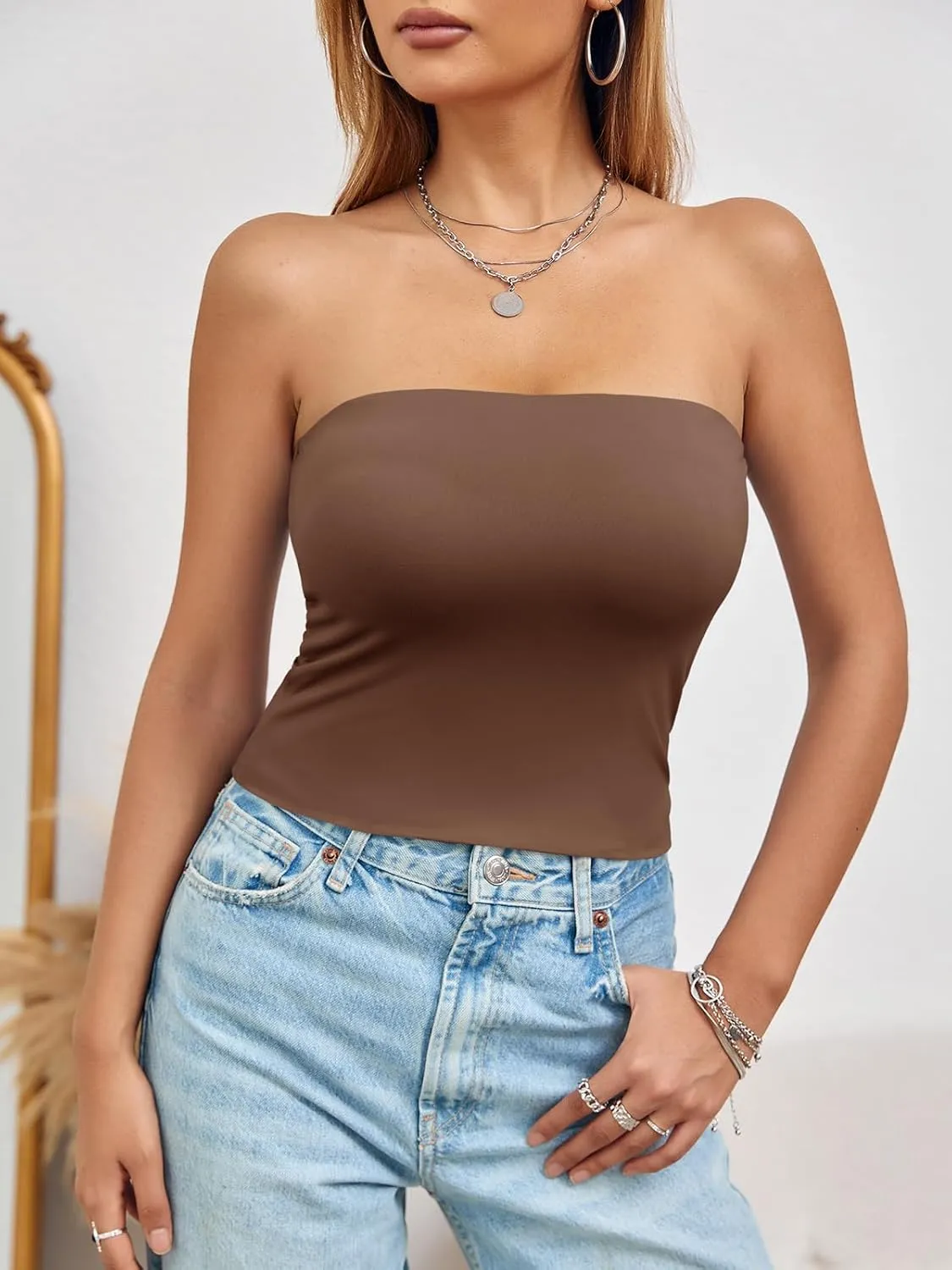 Imily Bela Womens Summer Tube Tops Strapless No Pad Clubwear Y2K Going Out Stretchy Basic Casual Cami Tops