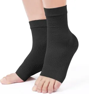 KEKING Ankle Brace Compression Support Sleeve for Women & Men, Medical Ankle Compression Socks for Plantar Fasciitis, Foot & Ankle Swelling, Achilles Tendon Support, Arch Support, 1 Pair of Black M