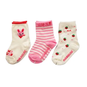 Kids Girls 3 Pairs Gift Set Socks Size 1 to 2 Year Cotton Blended