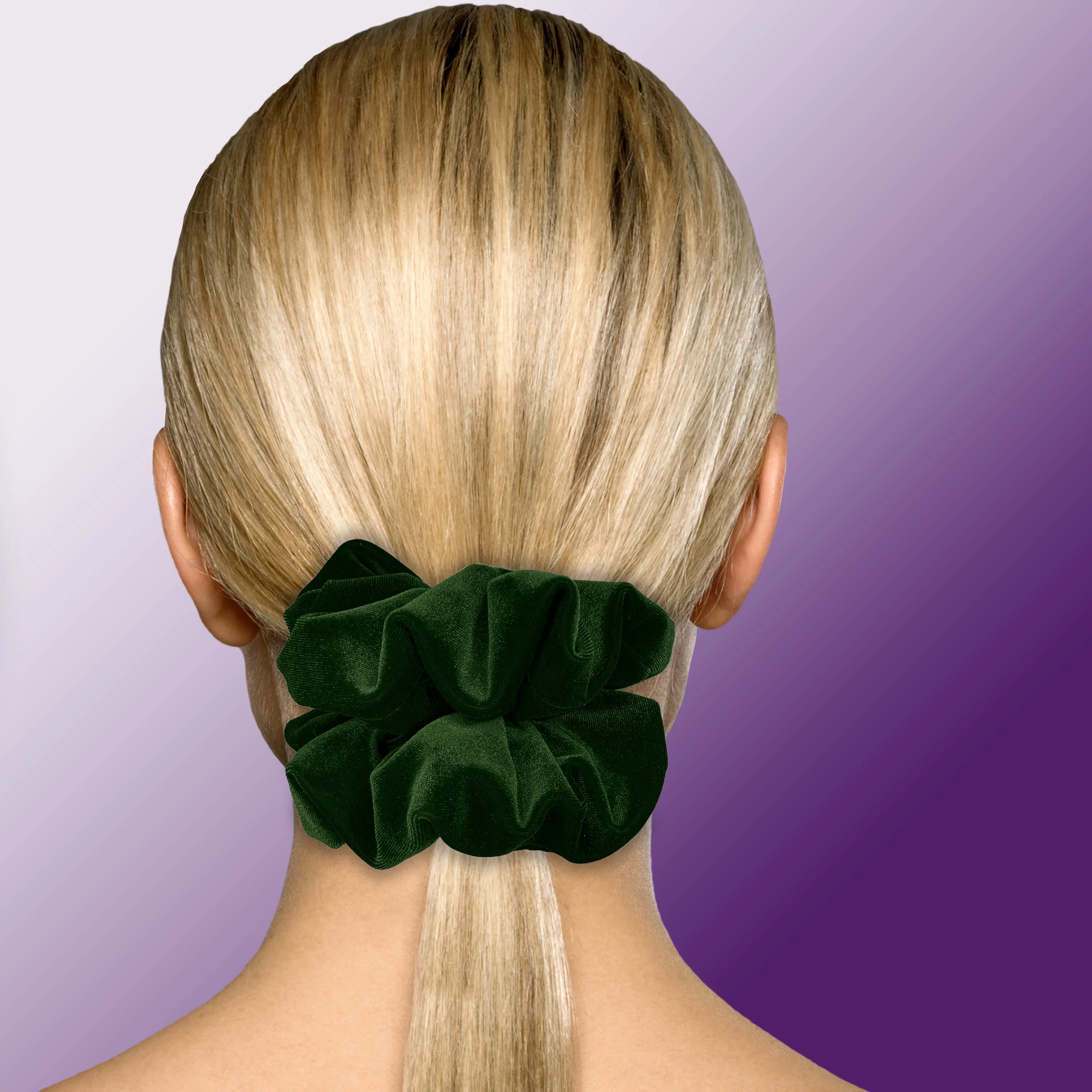 KING SIZE Velvet Scrunchies XXL Oversized Ponytail Holder Made in the USA Forest