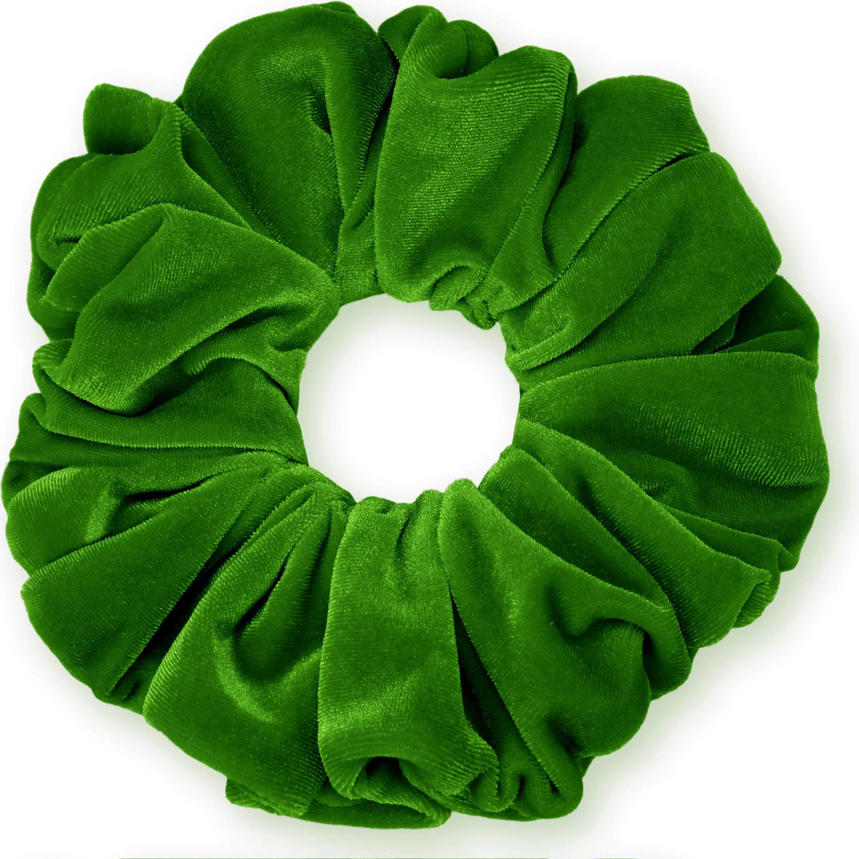 KING SIZE Velvet Scrunchies XXL Oversized Ponytail Holder Made in the USA Green Dark