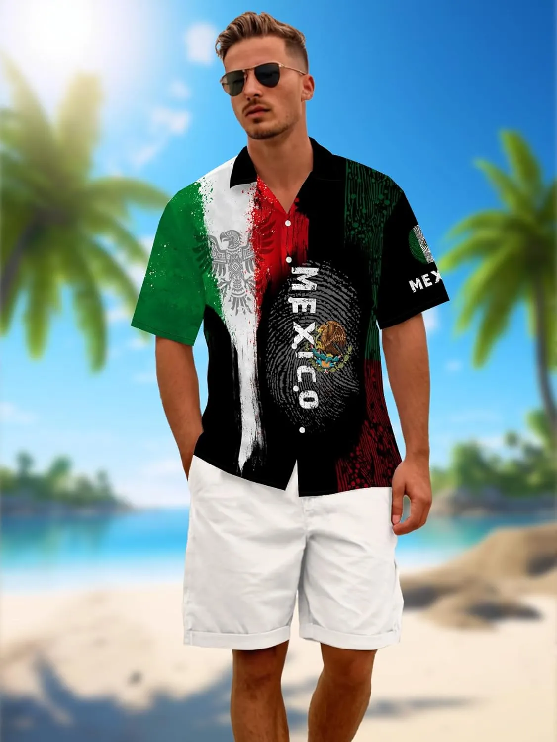 Men's Hawaiian Shirt Short Sleeve Casual Button Down Shirt Novelty Print Tropical Beach Shirt