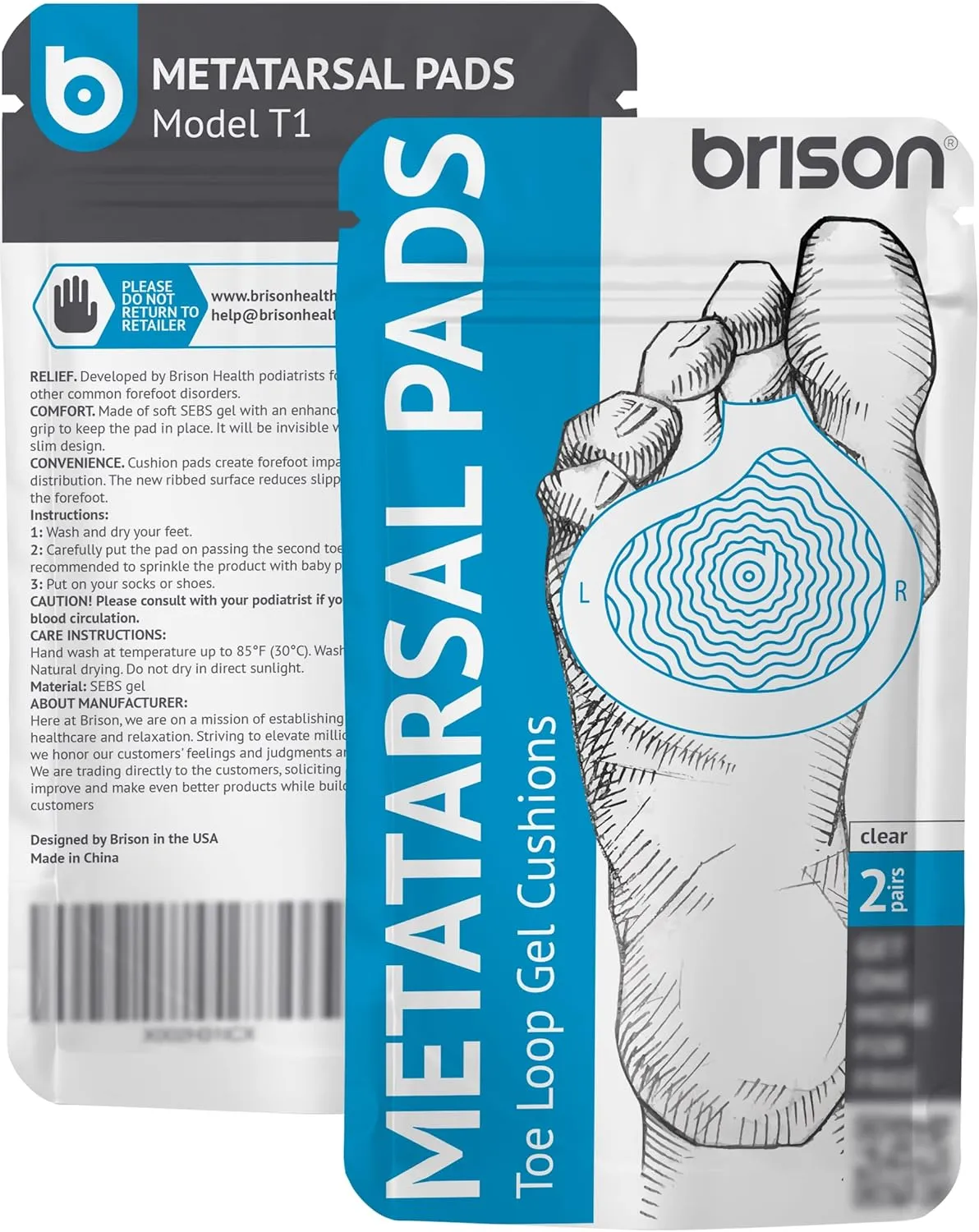 Metatarsal Pads Ball of Foot Cushions - Metatarsal Pads for Women and Men - Soft Gel Foot Pads Metatarsal Foot Forefoot Cushioning Foot Pain Relief - 2 Pairs