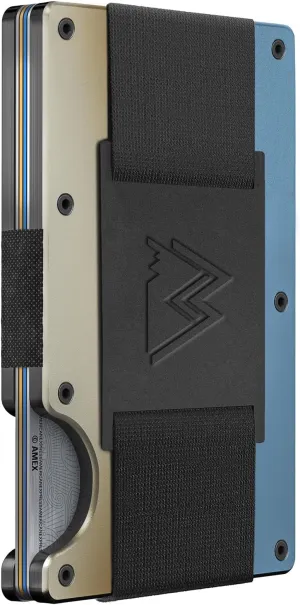 Mountain Voyage Co Minimalist Cash Strap - Slim RFID Blocking Wallet for Men & Women - Scratch Resistant, Credit Card Holder, Easily Removable Money & Cards, Aluminium Wallet (Forged Aluminum)