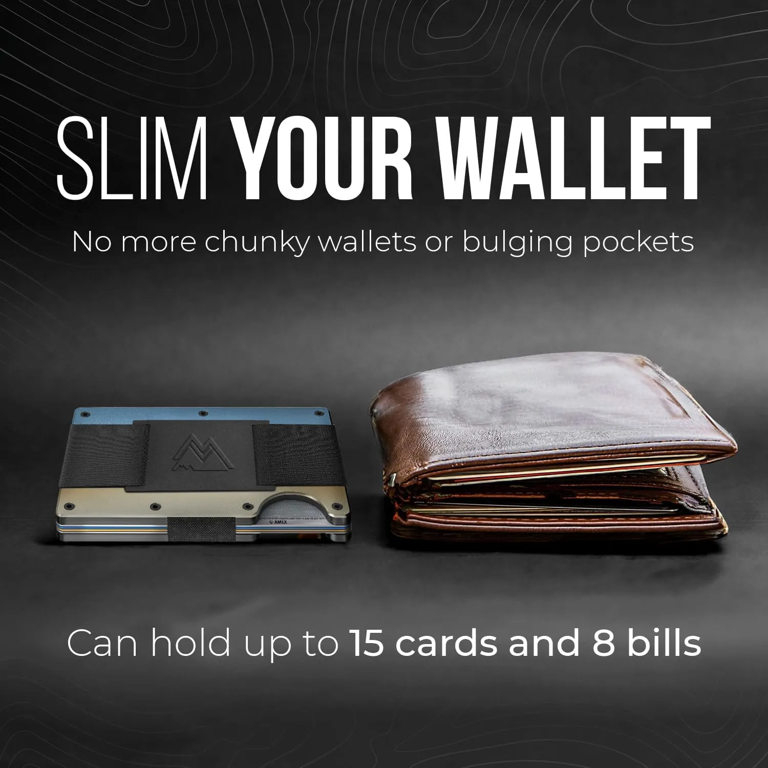 Mountain Voyage Co Minimalist Cash Strap - Slim RFID Blocking Wallet for Men & Women - Scratch Resistant, Credit Card Holder, Easily Removable Money & Cards, Aluminium Wallet (Forged Aluminum)