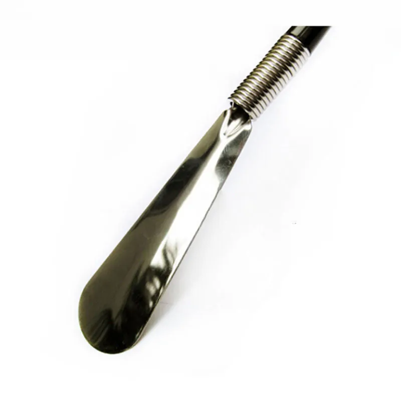 One-pcs 58cm Long Handle Metal Silver Color Shoe Horn
