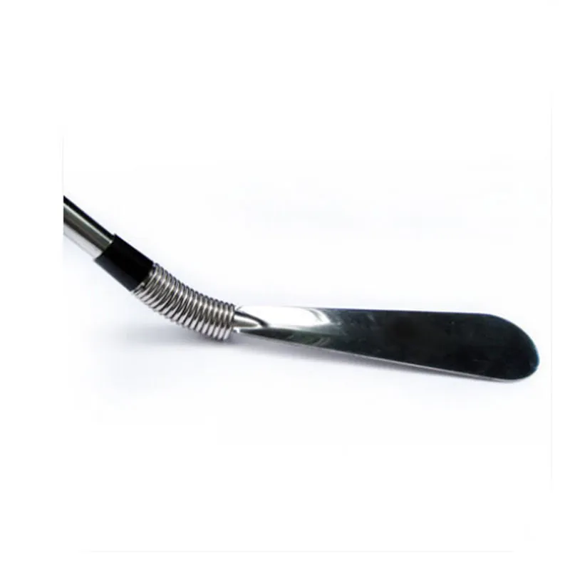 One-pcs 58cm Long Handle Metal Silver Color Shoe Horn