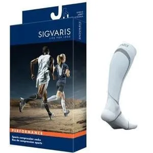 Performance Sock Calf, 20-30 mmHg, Size XL, Closed Toe, White