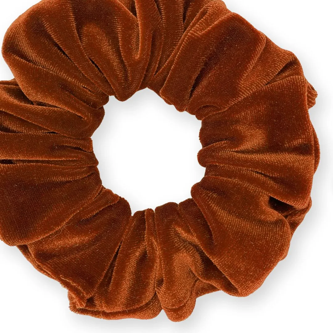 Plush Velvet Scrunchie Available in 3 Sizes Made in the USA Burnt Orange