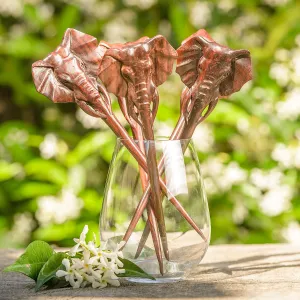 Premium Elephant Head Wooden Single Prong Hair Stick