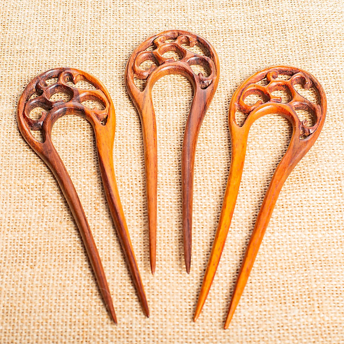 Premium Tree Branch Wooden Double Prong Hair Stick