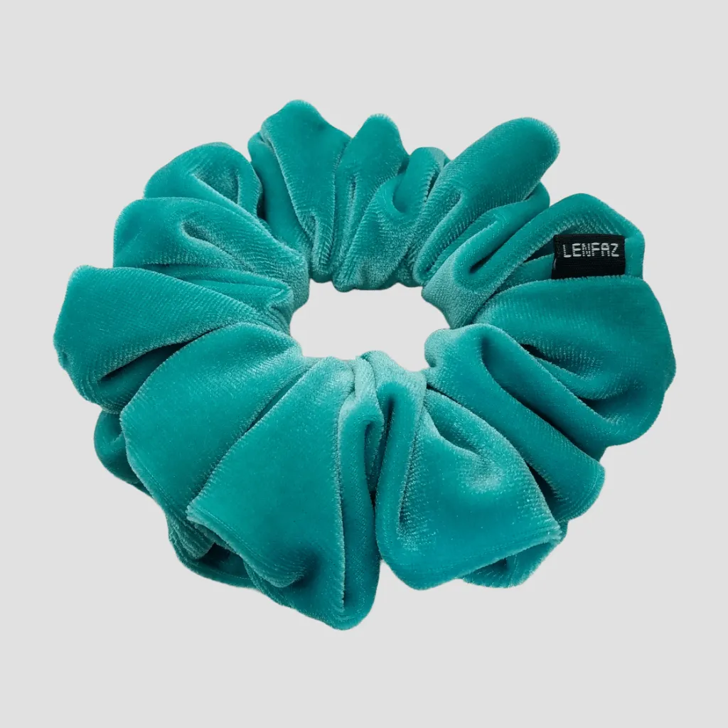 Sea Green Velvet Scrunchie - Steel Silver Mini Perfume Spray Btl.