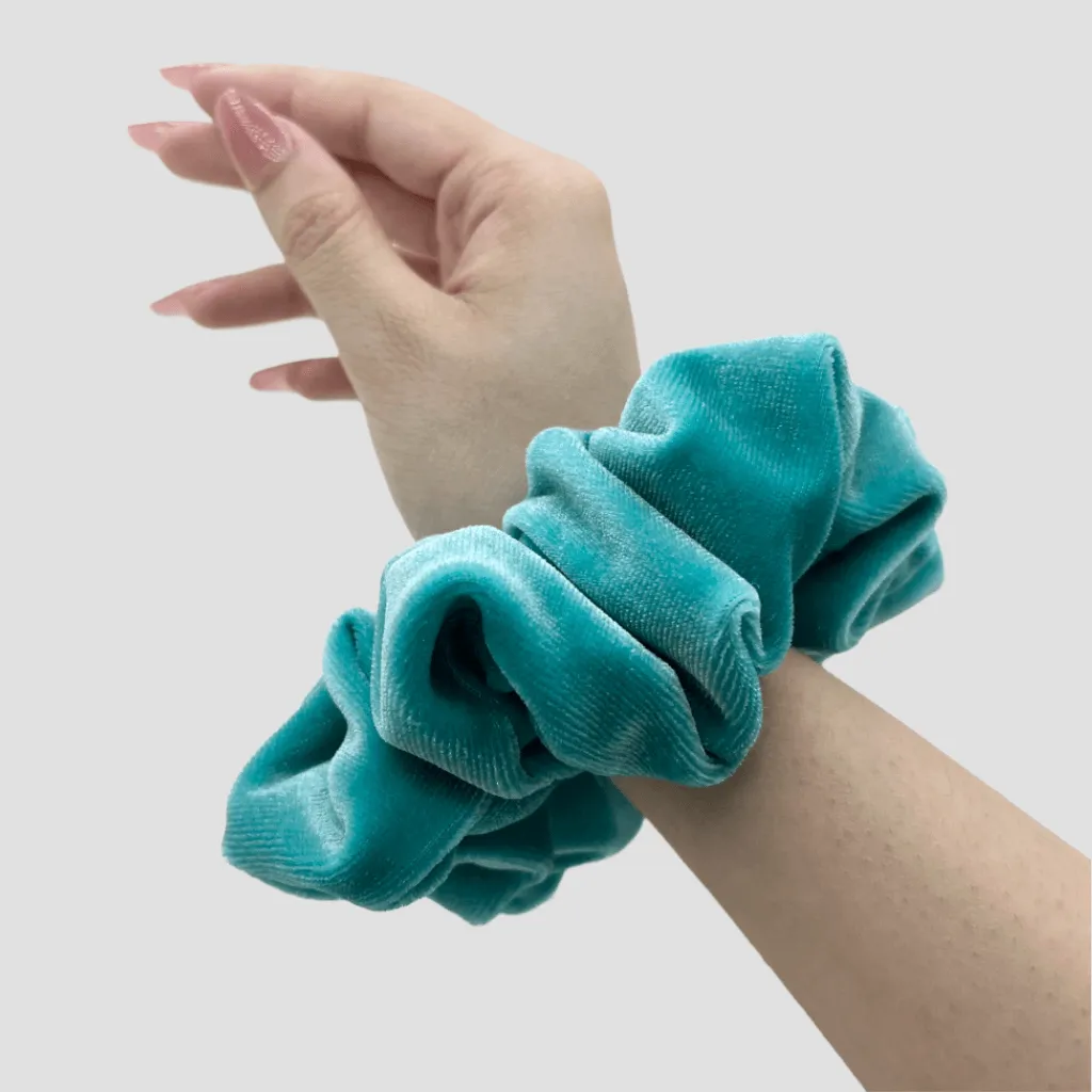 Sea Green Velvet Scrunchie - Steel Silver Mini Perfume Spray Btl.