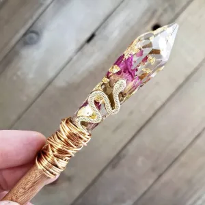 Serpents and roses hair stick