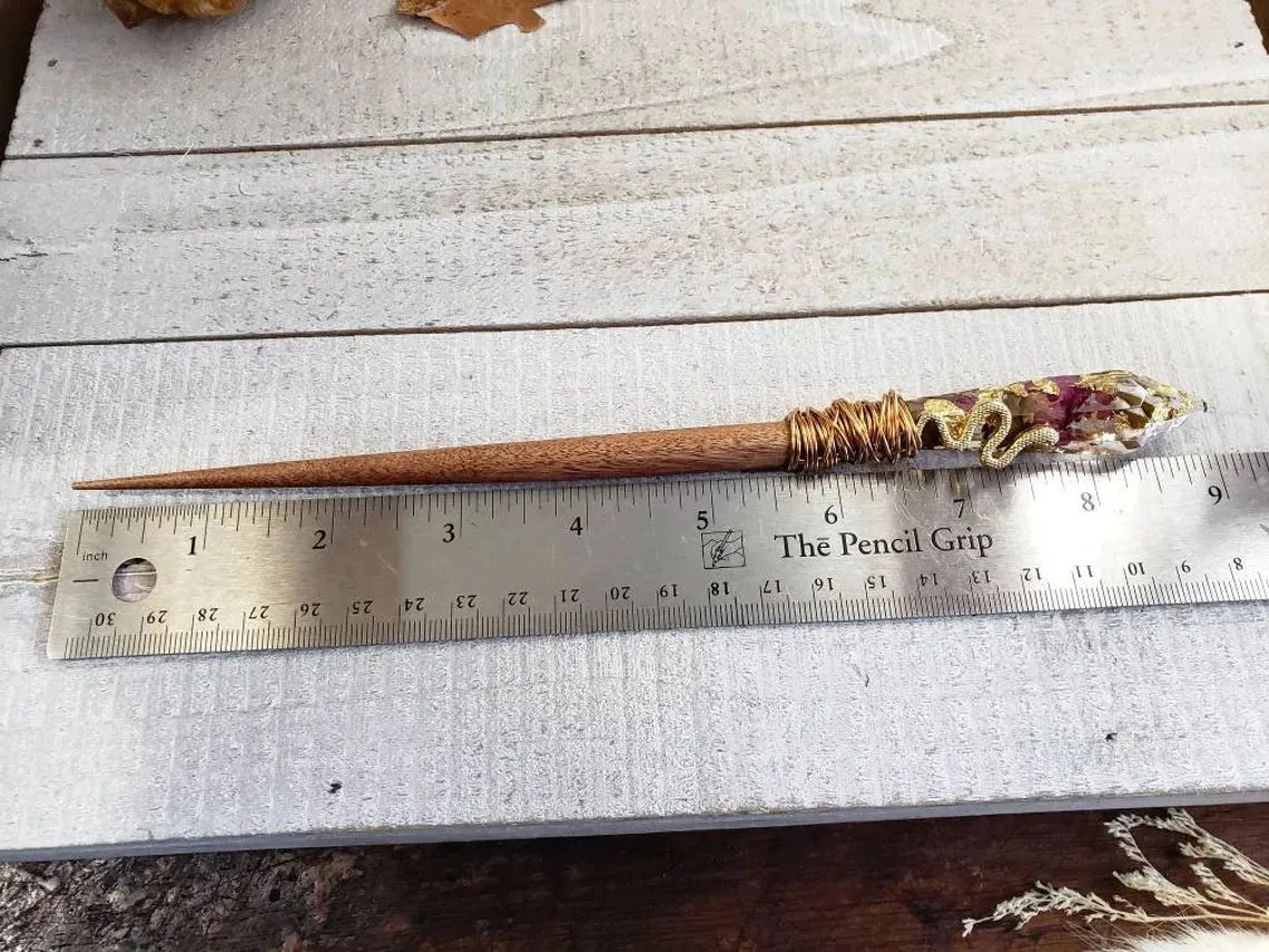 Serpents and roses hair stick