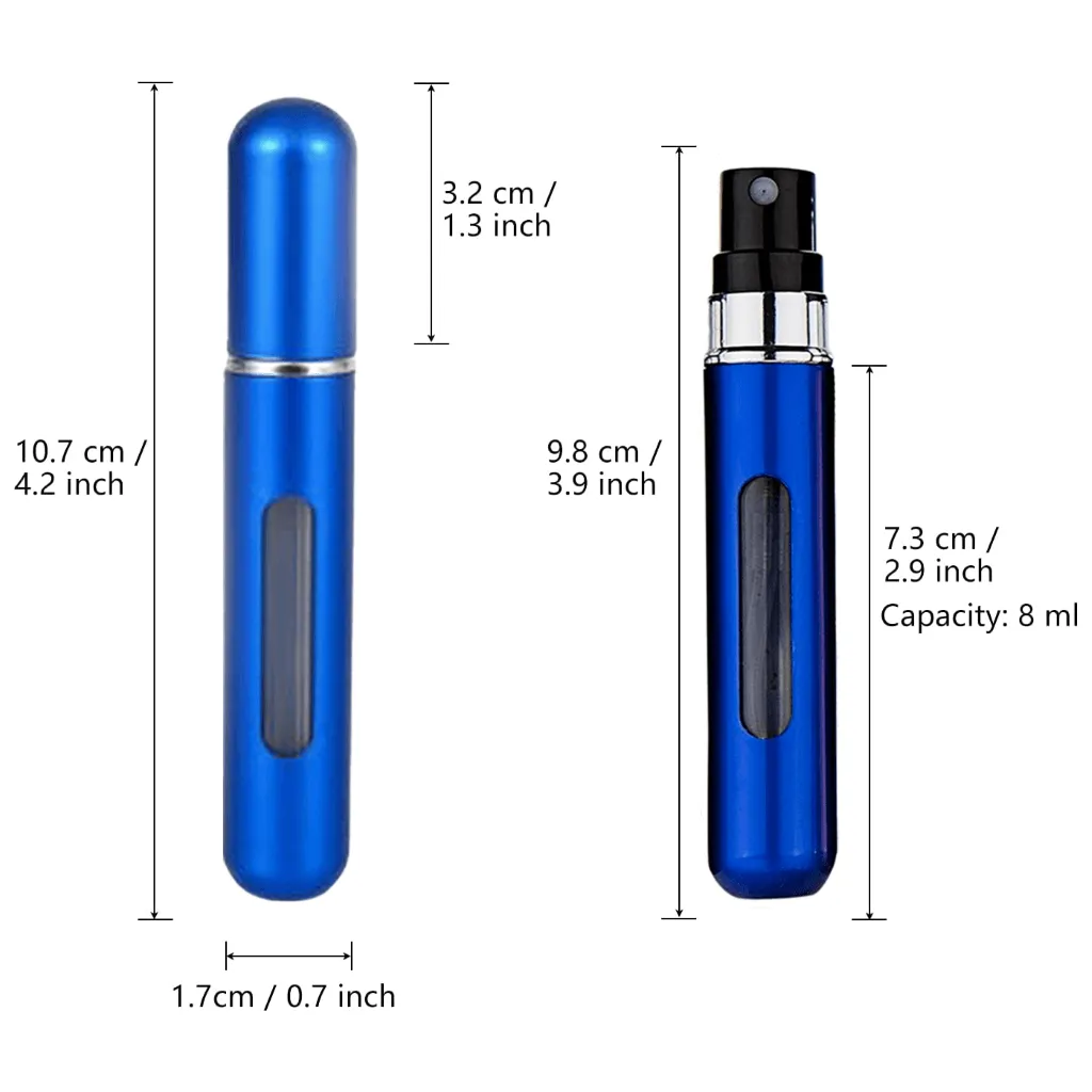 Sky Blue Velvet Scrunchie - Royal Blue Mini Perfume Spray Bottle