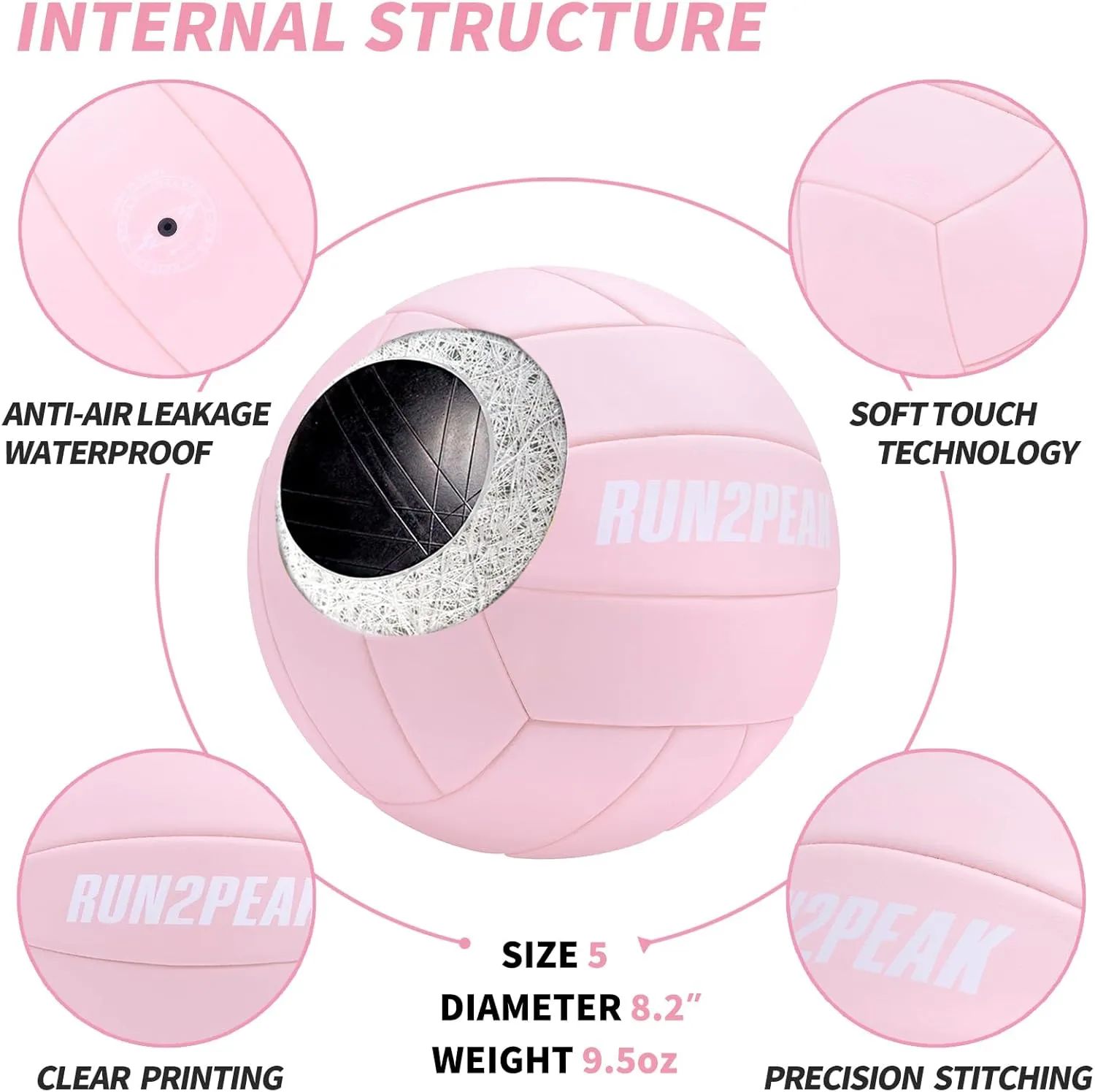 Soft Touch Volleyball Ball Gifts for Teen Girls Kids Youth Team Beginners Durable Volleyballs for Outdoor Indoor Beach Pool Water Play Official Size 5 Training Practice Volley Ball