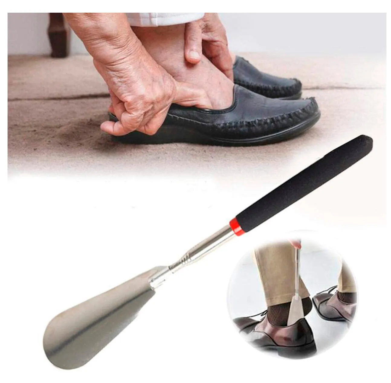 Stainless Steel Non Slip Handle Rustproof Adjustable Length 10" to 29"