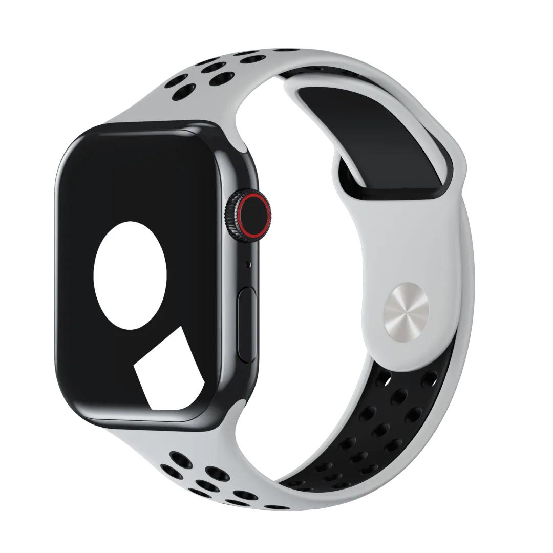 Summit White/Black Sport Band Active for Apple Watch