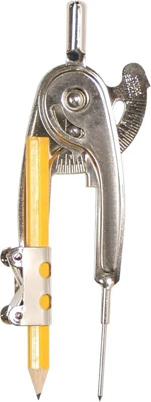 Westcott Metal Ball Bearing Compass with Pencil, Nickel Plated (12201)
