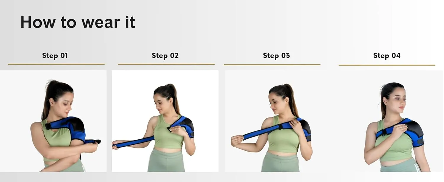 Wonder Care Rotator cuff brace for shoulder pain relief Neoprene Shoulder support brace for men and women for dislocated, frozen, mouse shoulder (Universal size: 26"-36")