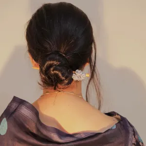 Wooden Hair Stick Silver