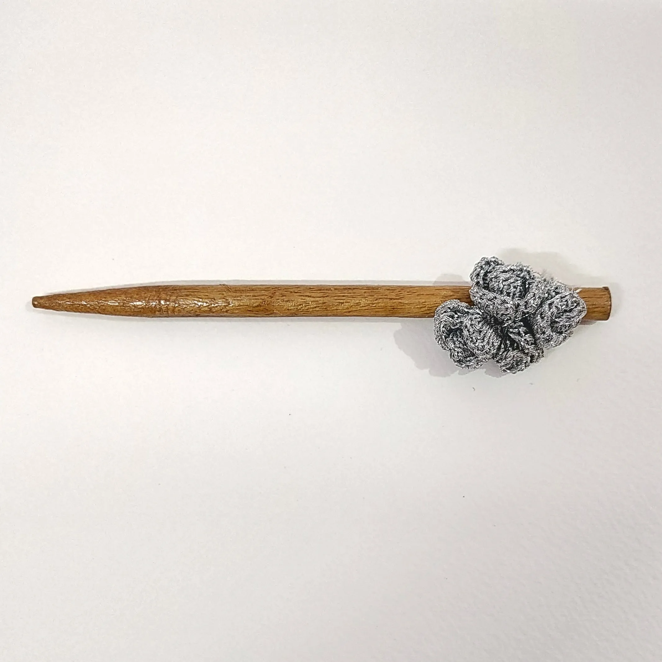 Wooden Hair Stick Silver