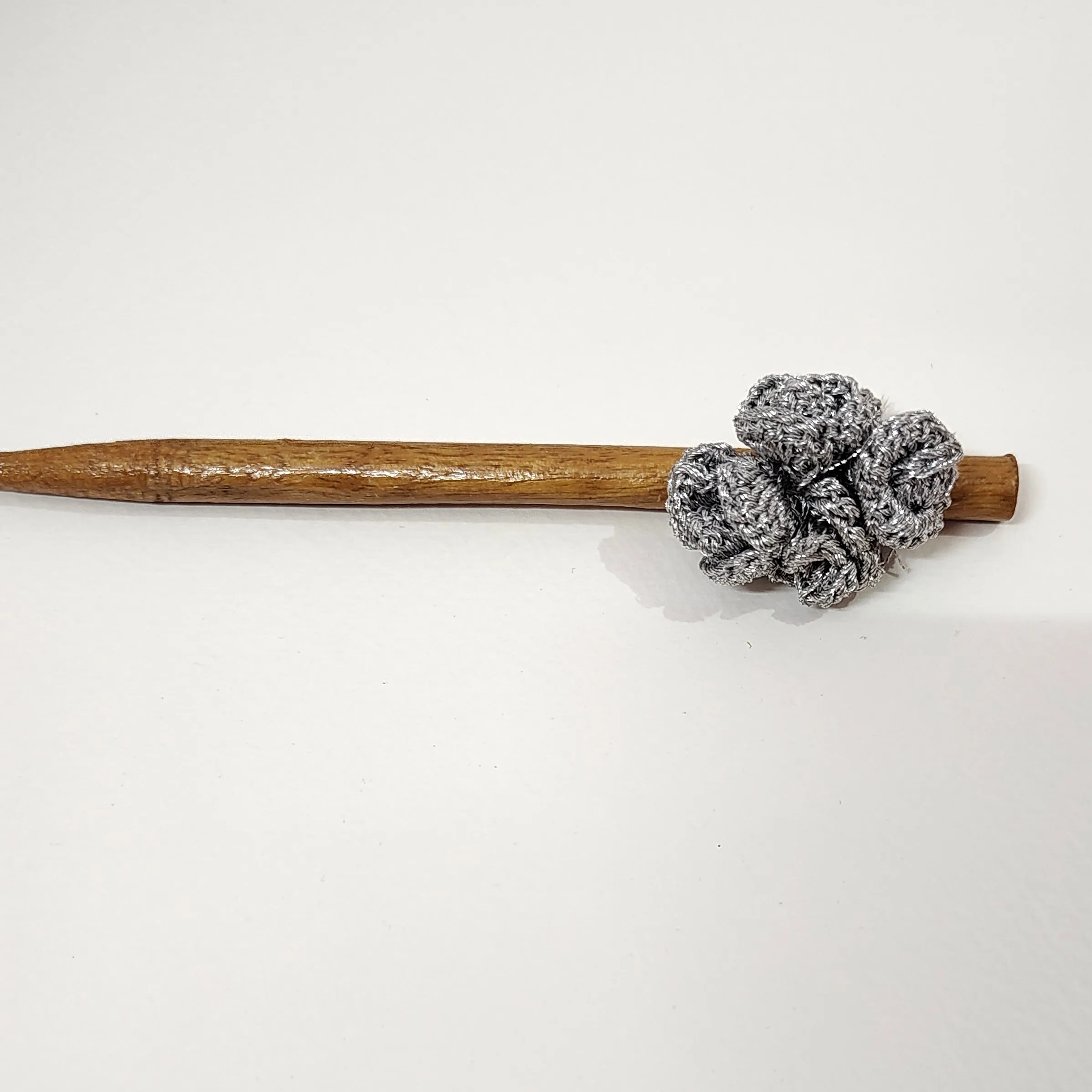 Wooden Hair Stick Silver