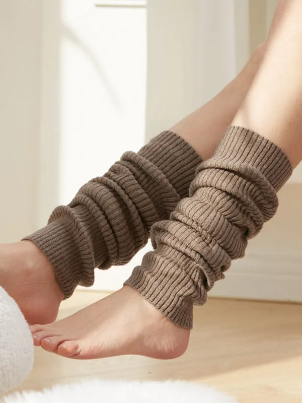 xakxx Knitted Solid Color Leg Warmers Accessories